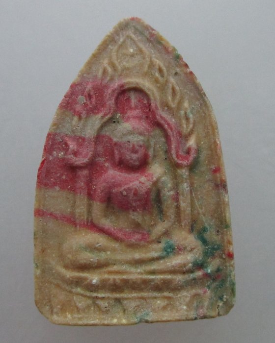 พระพิมพ์สรงน้ำสายรุ้งท่านเจ้าคุณนรฯ ออกวัดศีลขันธ์ธาราม จ.อ่างทอง ปี๑๓ หลังยันต์นูน(นิยม)