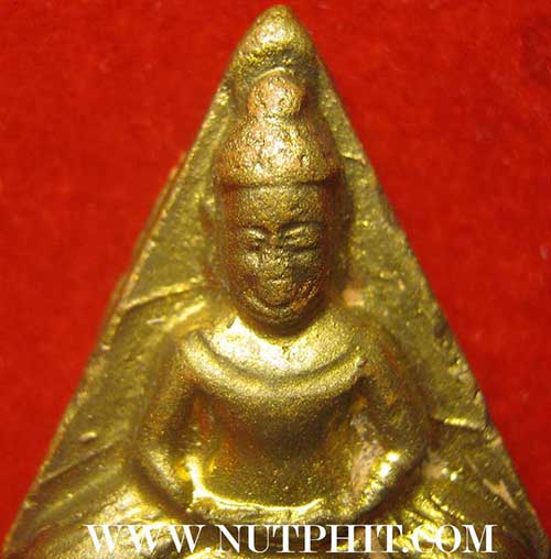 ตัวท็อป!!!พระโพธิจักร ห้าเหลี่ยม ทาทองเดิม ลพ.ลี+บัตรรับรองพระแท้*50